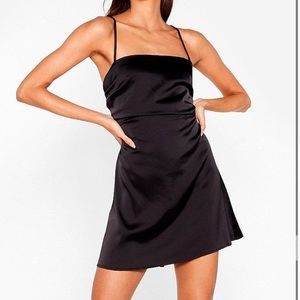 Nasty gal satin lace up mini dress